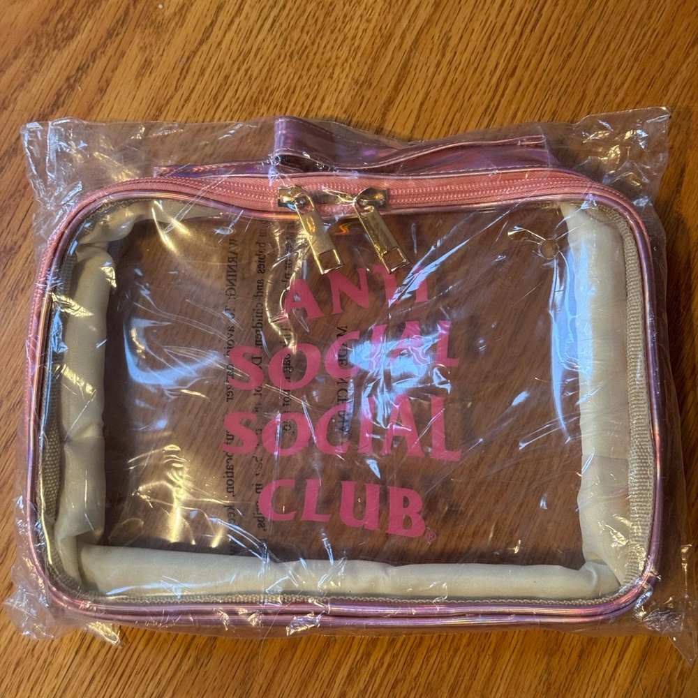 anti social social club clear cosmetic case bag